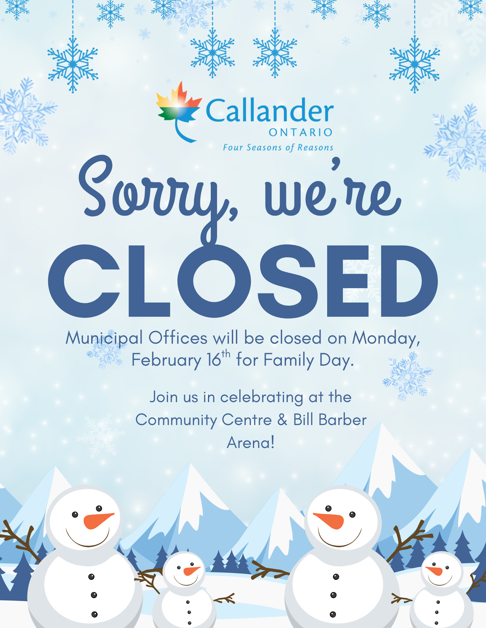 📢 MUNICIPAL OFFICE CLOSURE – FAMILY DAY